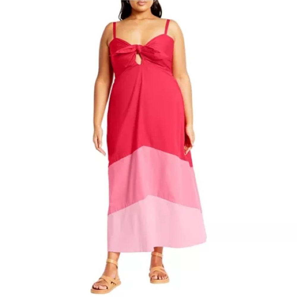 City chic maxi color love dress size 20W. Red/pink  new in package